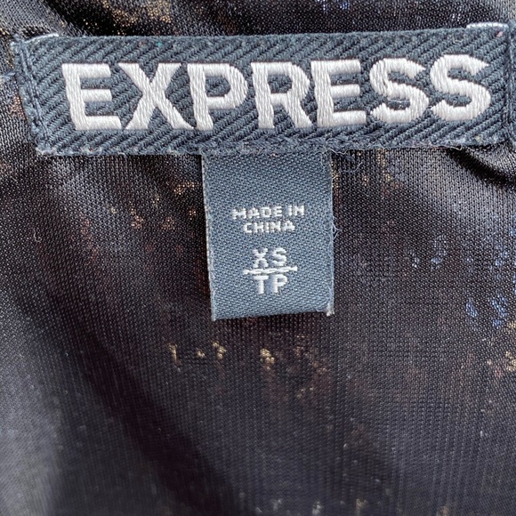 Express Black/Silver Sequined Mini Cocktail Dress - Picture 4 of 4